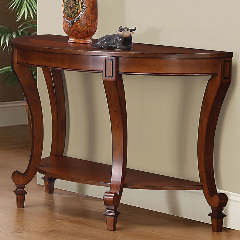 Warm Brown Sofa Table w/ Curved Legs by Coaster Furniture FurniturePick