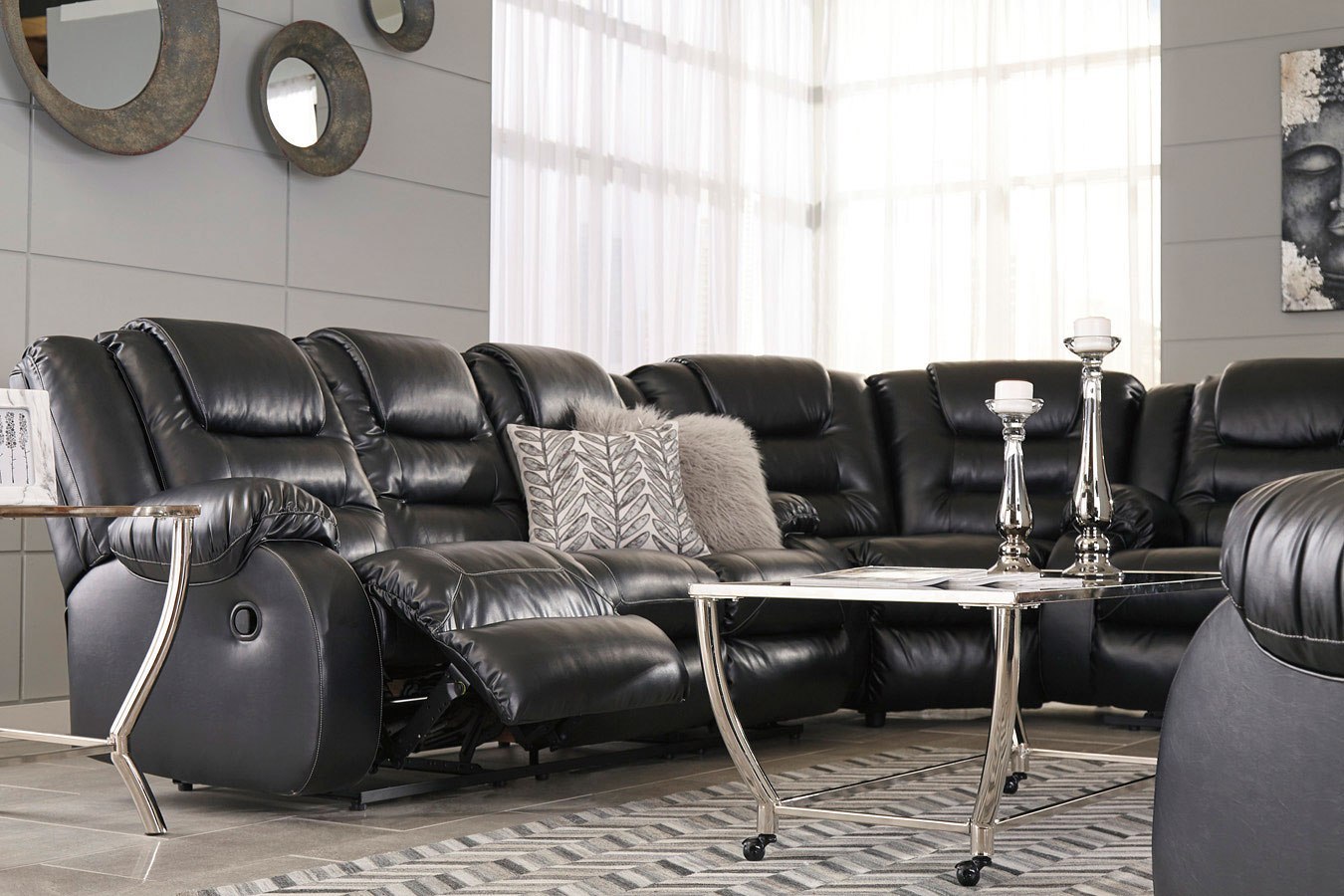 Vacherie Black Reclining Sectional Set by Signature Design by Ashley