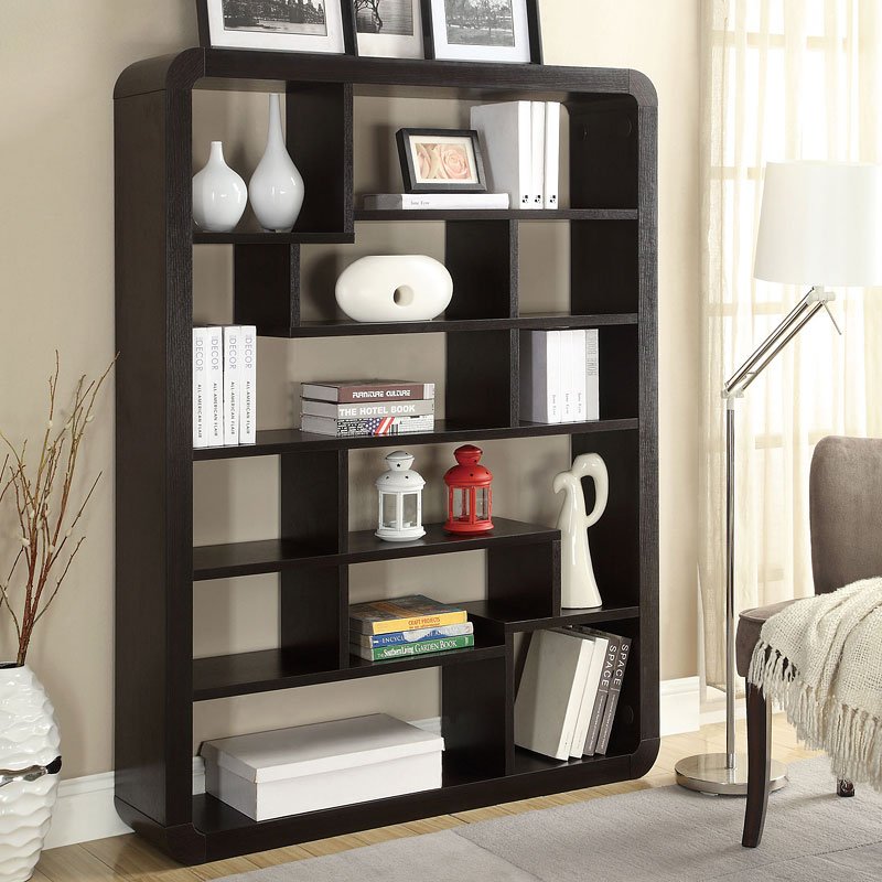 Rounded Corner Random Shelves Bookcase by Coaster Furniture FurniturePick
