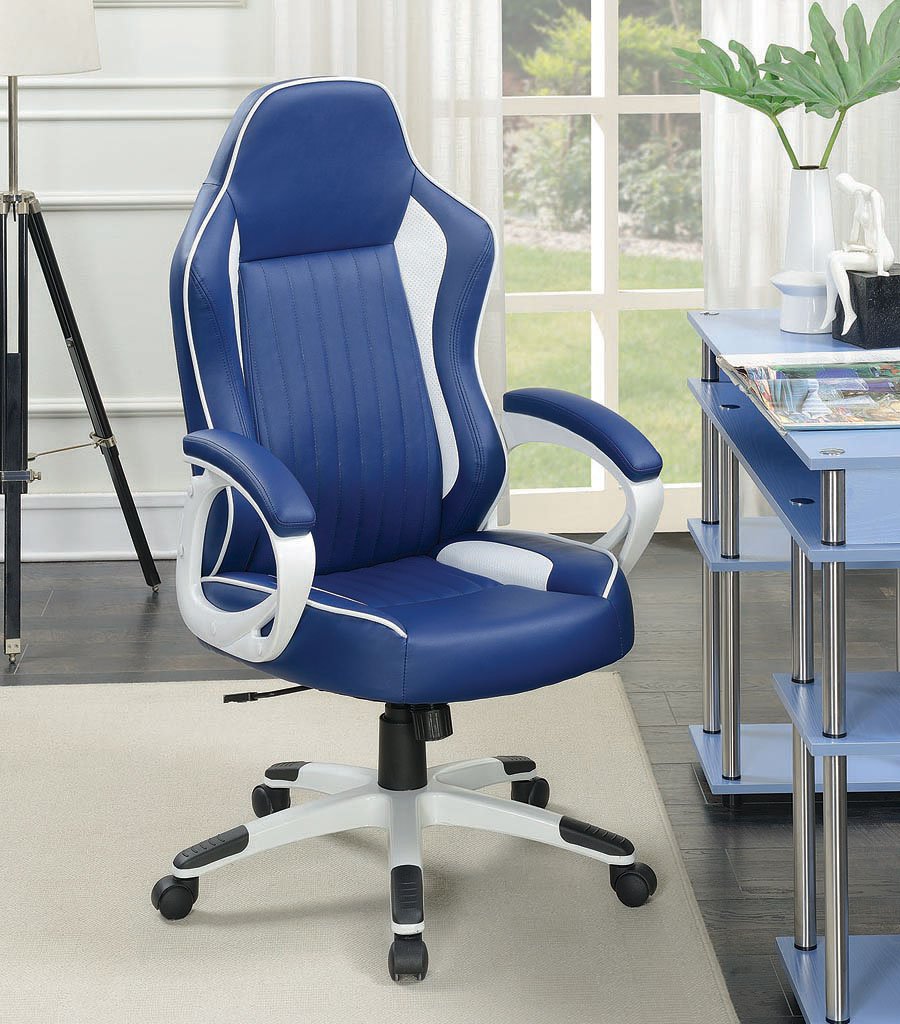 Blue and White Office Chair by Coaster Furniture