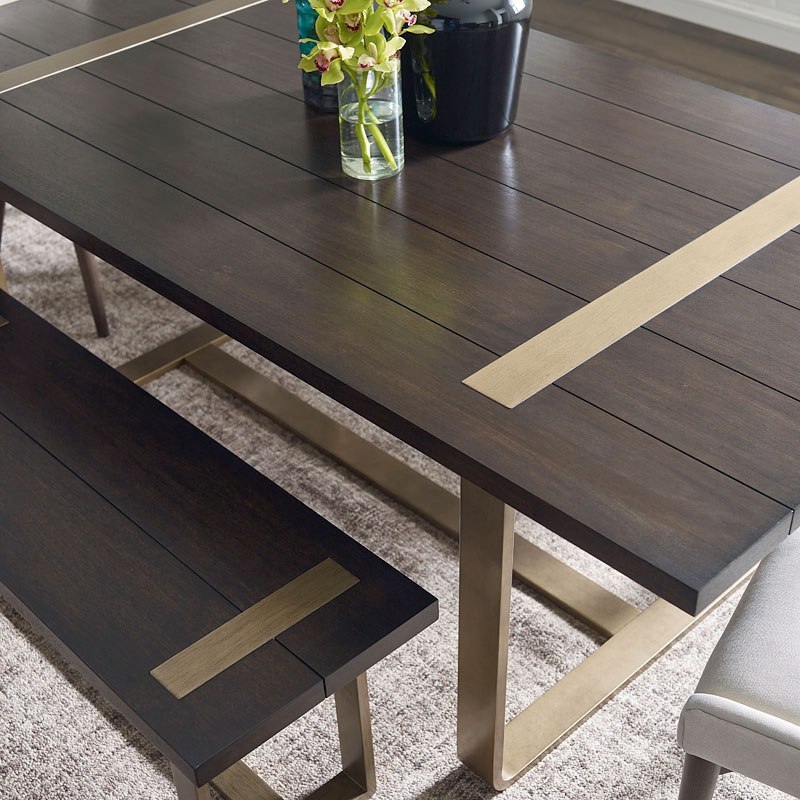 Austin Rectangle Dining Table With Brass Accents Barton