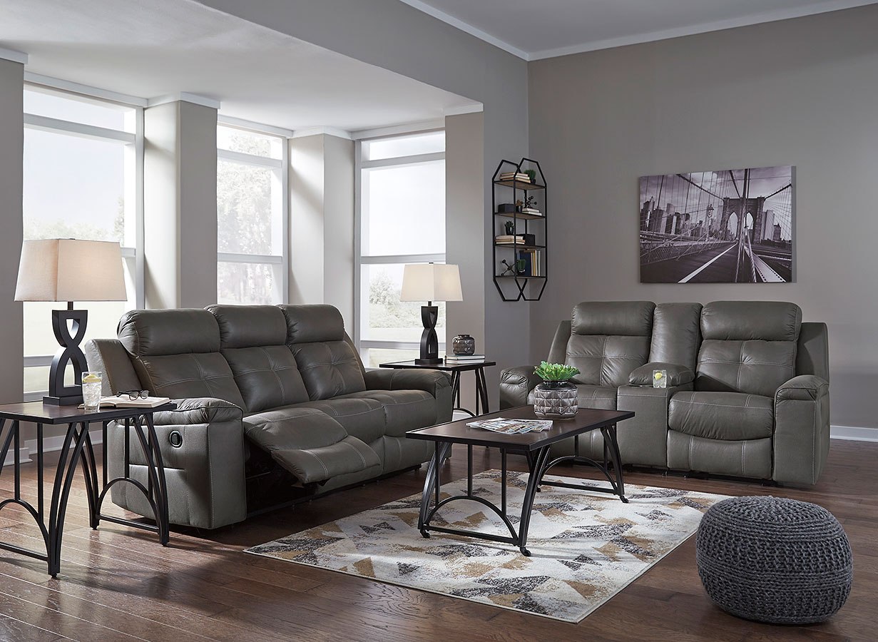 Jesolo Dark Gray Reclining Living Room Set by Signature Design by