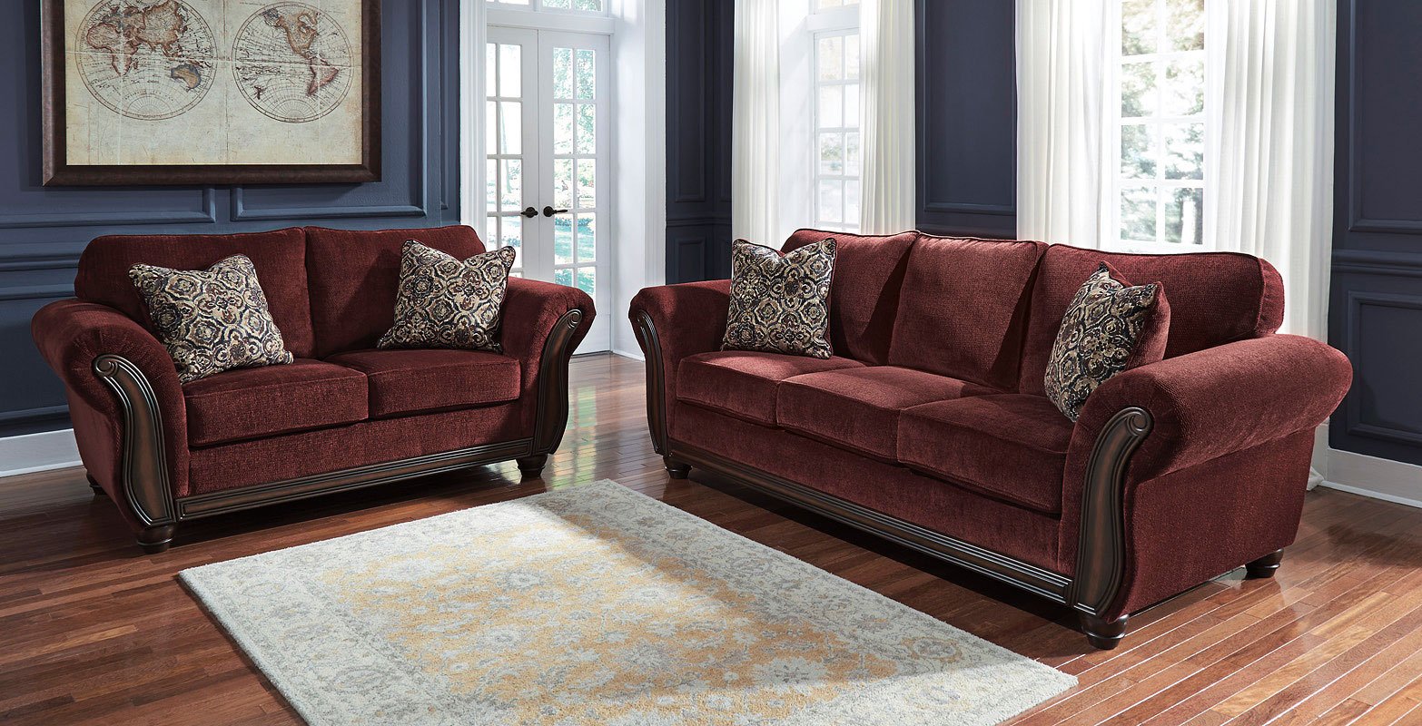 burgundy living room sets
