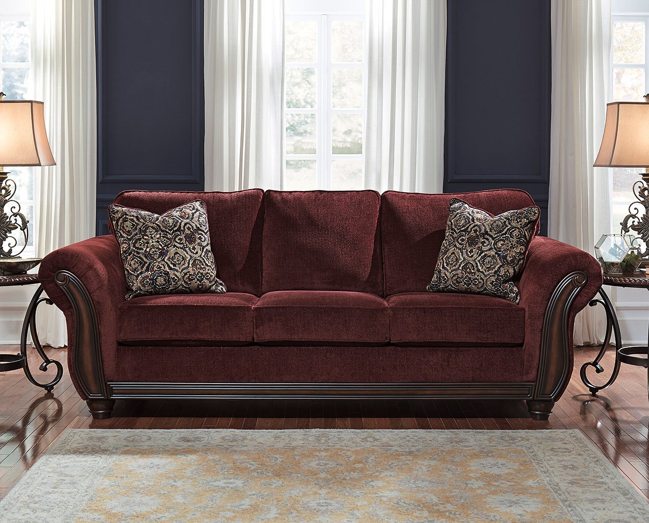 Chesterbrook Burgundy Sofa by Signature Design by Ashley ...