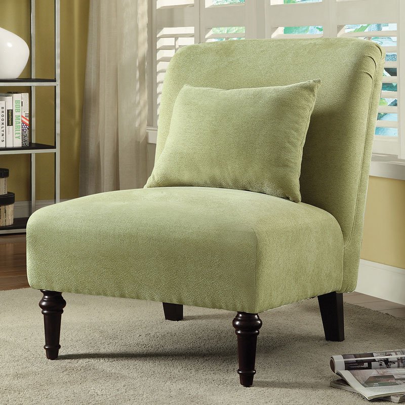 Boucle Chenille Accent Chair (Green) Accent Chairs