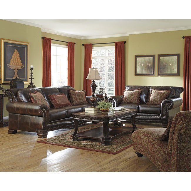 Ledelle DuraBlend Antique Living Room Set Signature Design ...