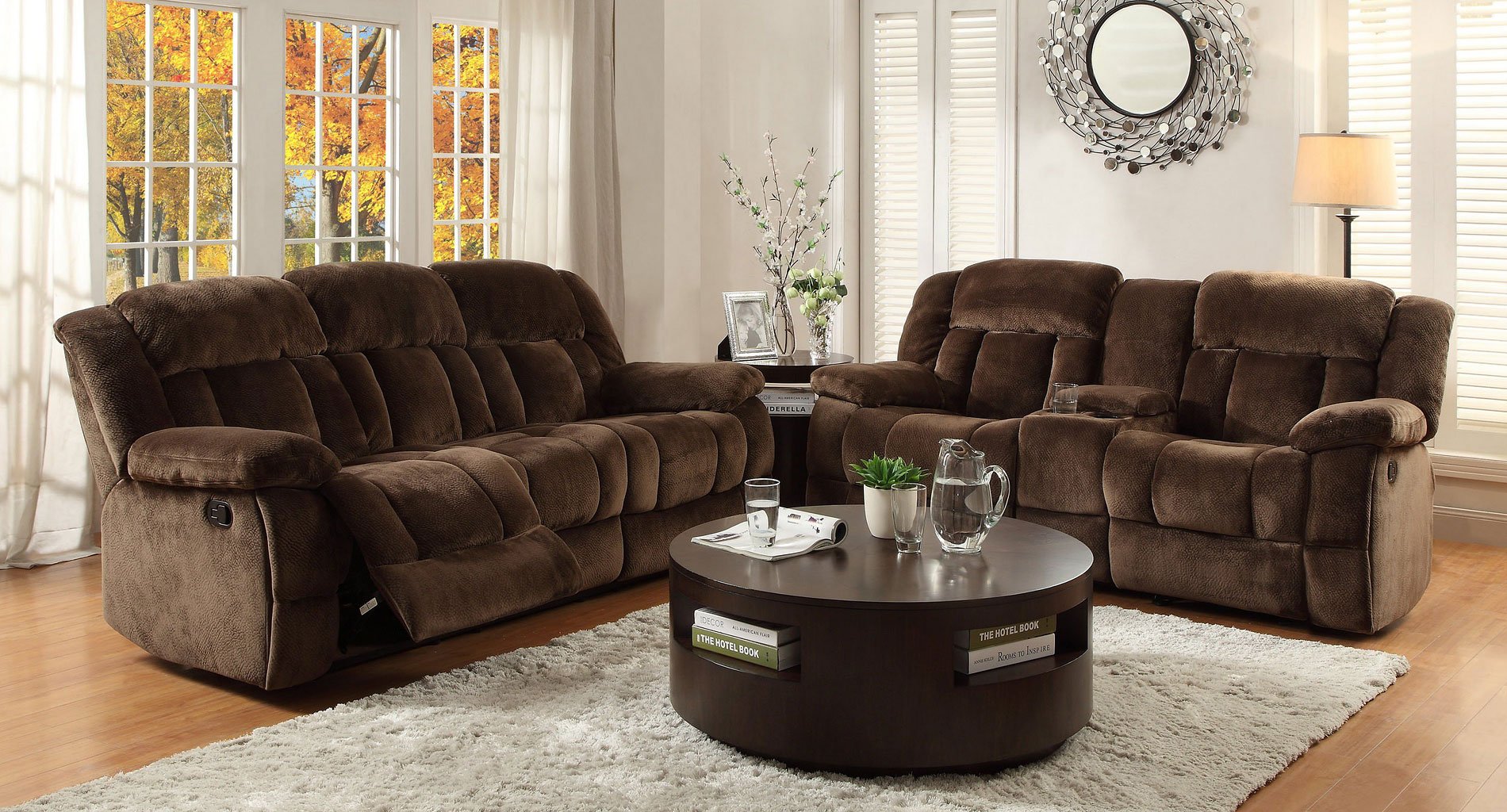 Laurelton Reclining Living Room Set Chocolate  Living Room Sets  Living Room Furniture 