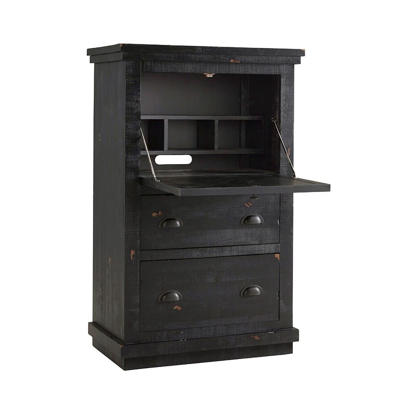 Willow Armoire Desk Distressed Black By Progressive Furniture