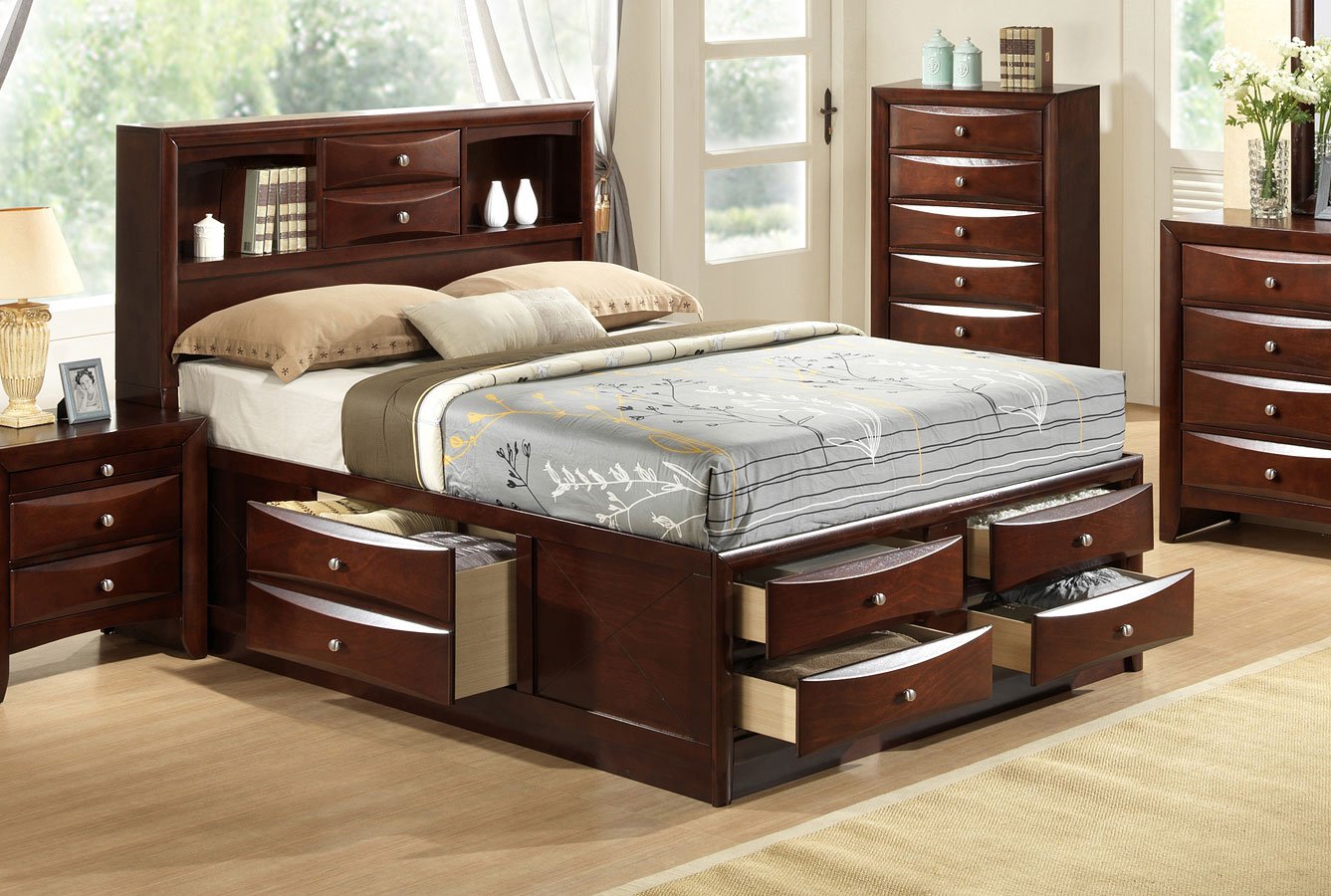 Emily Bookcase Bed (Brown) by Crown Mark Furniture FurniturePick