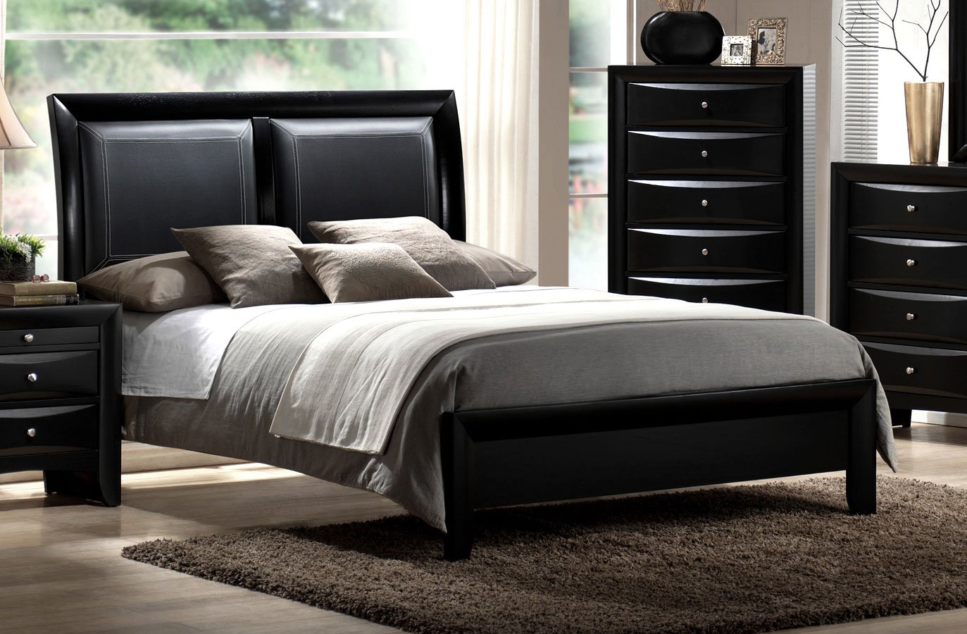 Emily Panel Bed Black