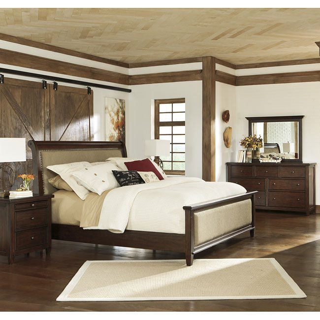 hindell park bedroom set w/ upholstered bedmillennium