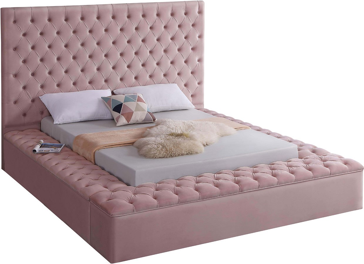 Bliss Youth Upholstered Storage Bed (Pink) By Meridian Furniture ...