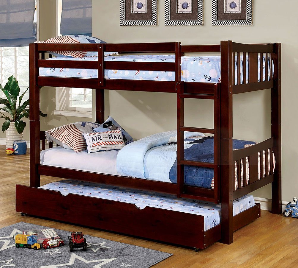 Cameron Bunk Bedroom Set Dark Walnut  Kids Room Sets  Kids and Youth Furniture  Kids Room