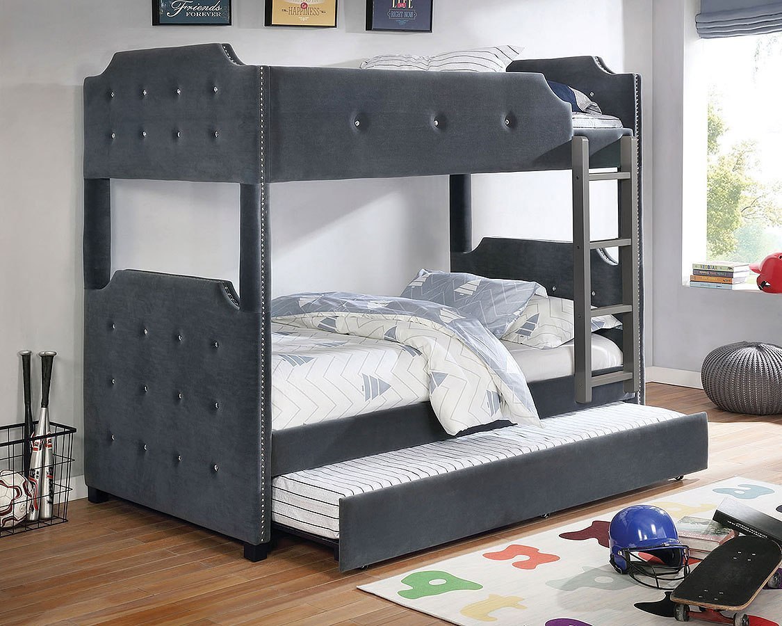 Jomei Twin Over Bunk Bed W Trundle Gray By Furniture Of Twin Bunk Bed W Trundle Gray