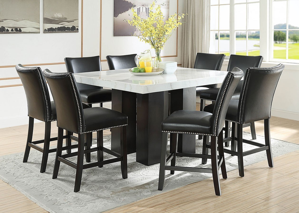 Camila Square Counter Height Dining Set W Black Chairs By Steve Camila Square Counter Height Dining Set