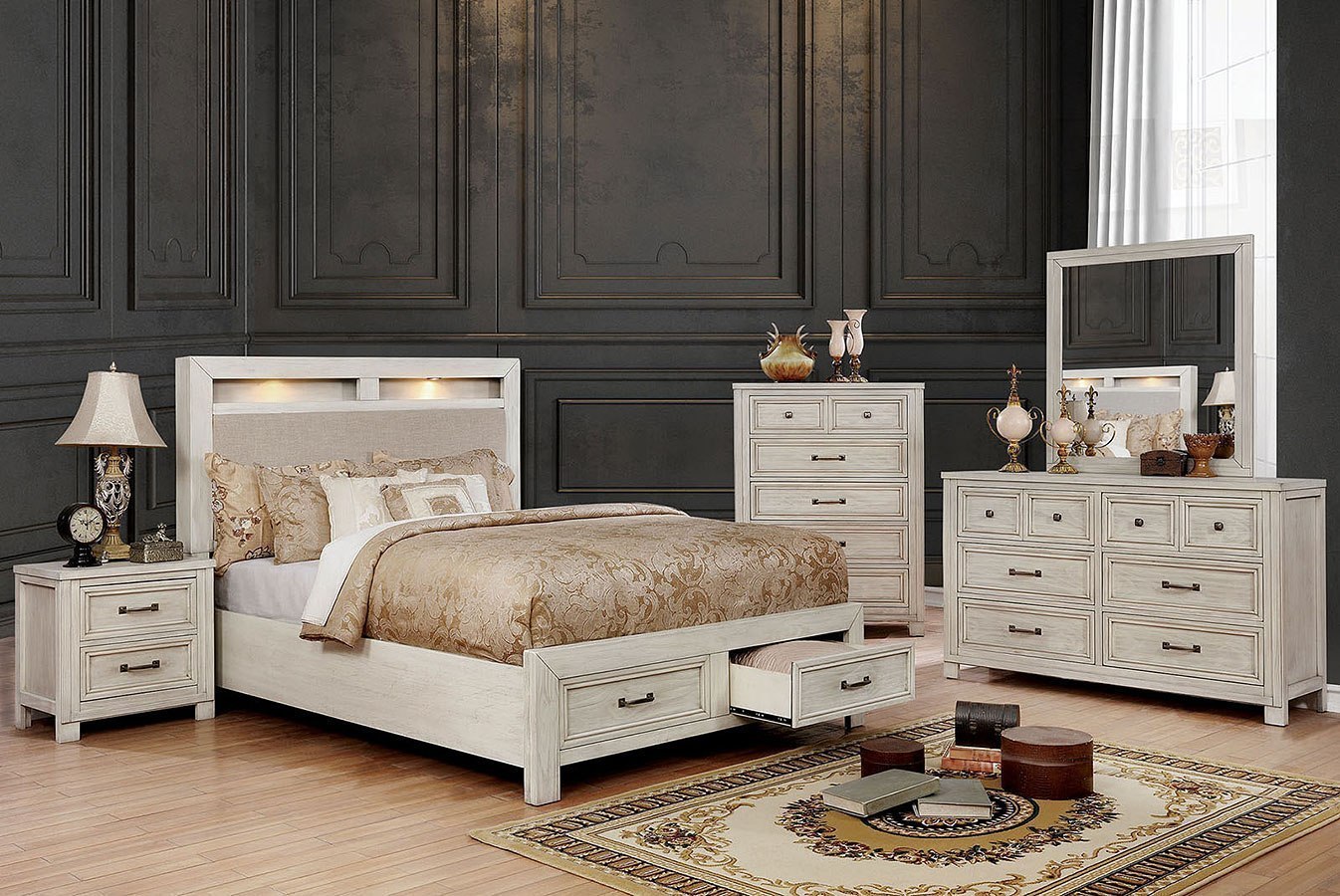 Tywyn Storage Bedroom Set Antique White