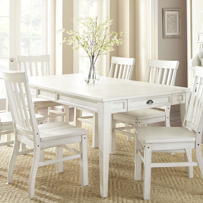 Cayla Rectangular Dining Set w/ White Chairs by Steve Silver Furniture ...