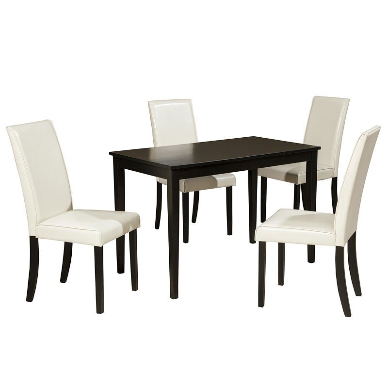 Kimonte Dining Room Set w/ Ivory Chairs by Signature Design by Ashley