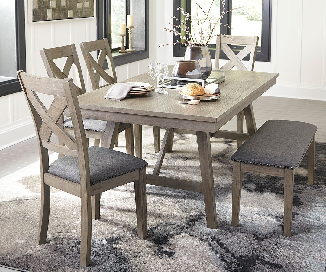 Aldwin Dining Room Set w/ Bench by Signature Design by Ashley FurniturePick