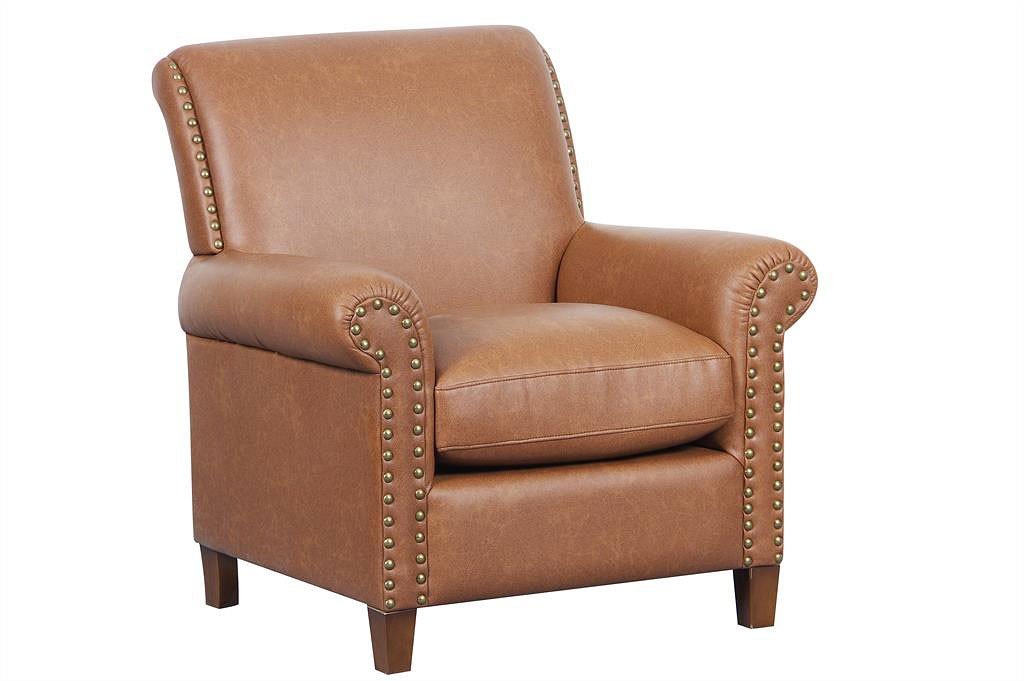 Brown Upholstered Roll Arm Accent Chair by Pulaski ...