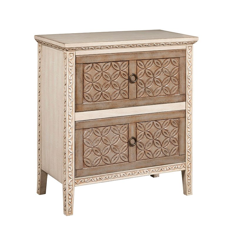 Small Space Two Tone Carved Front Accent Chest by Accentrics Home
