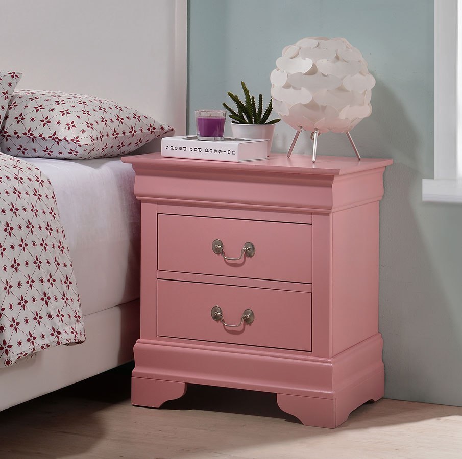 Louis Phillipe Nightstand Pink By Glory Furniture FurniturePick   G3104 N Nightstand 1 