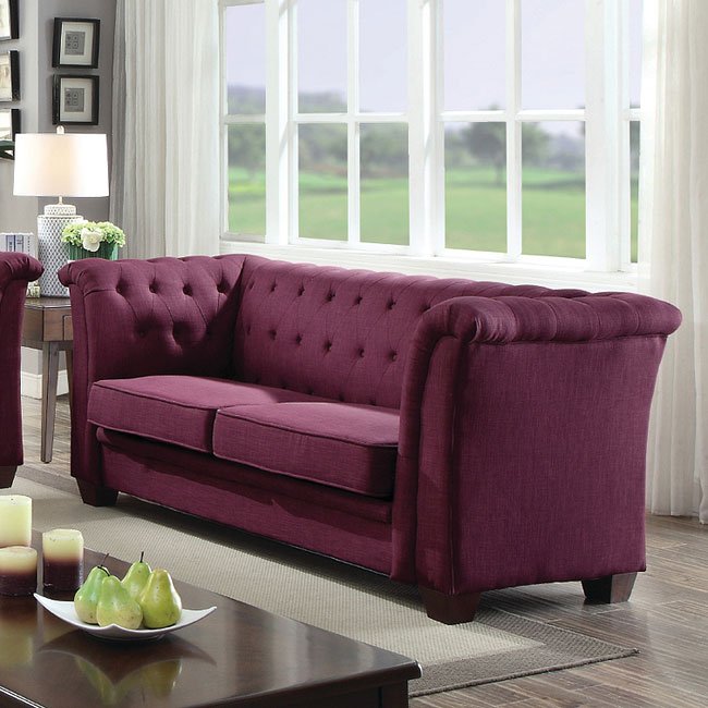 G326 Tufted Sofa Purple Living Room Furniture G326 Tufted Sofa Purple