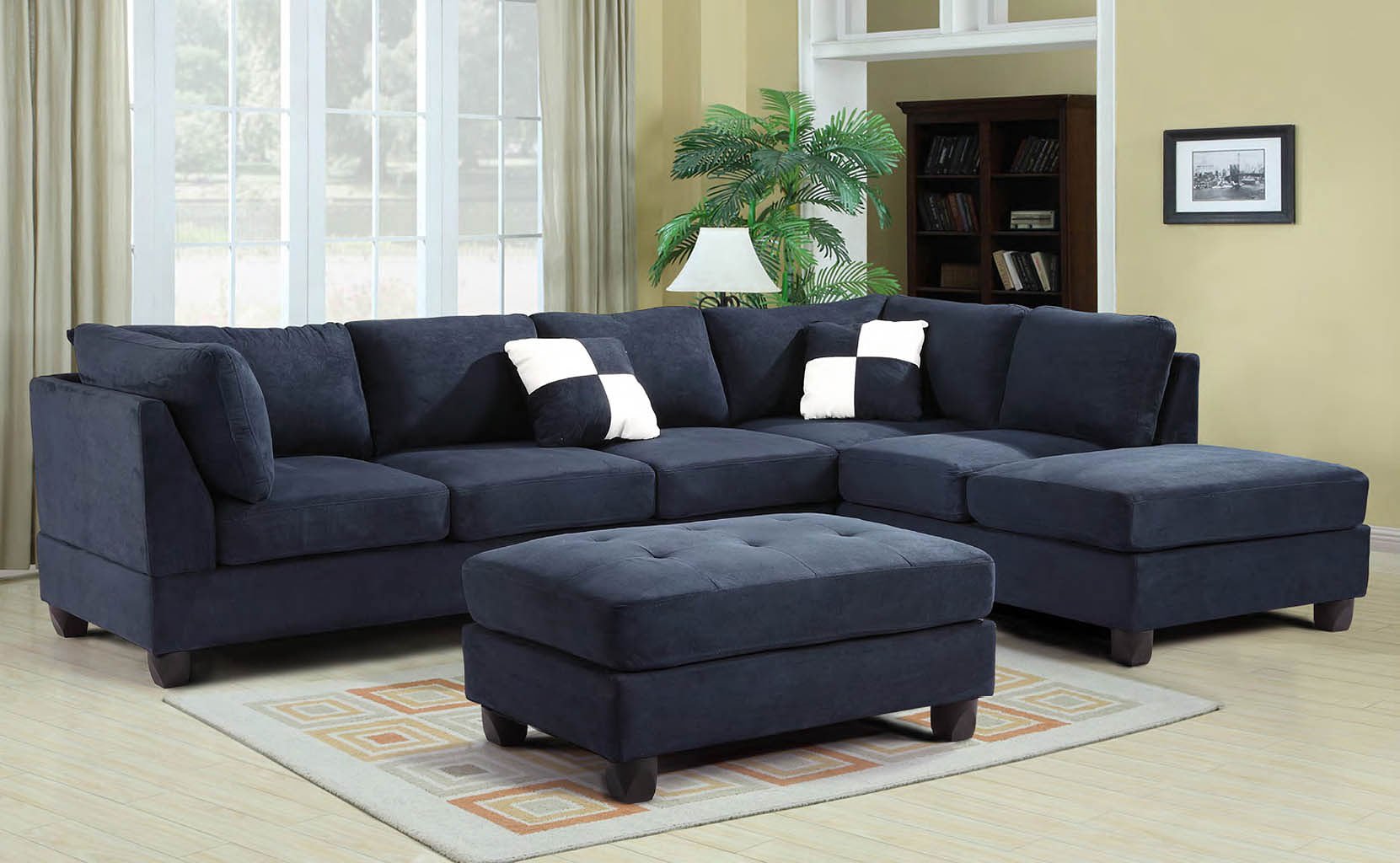 G630 Reversible Sectional Set (Navy Blue) - Living Room Sets - Living