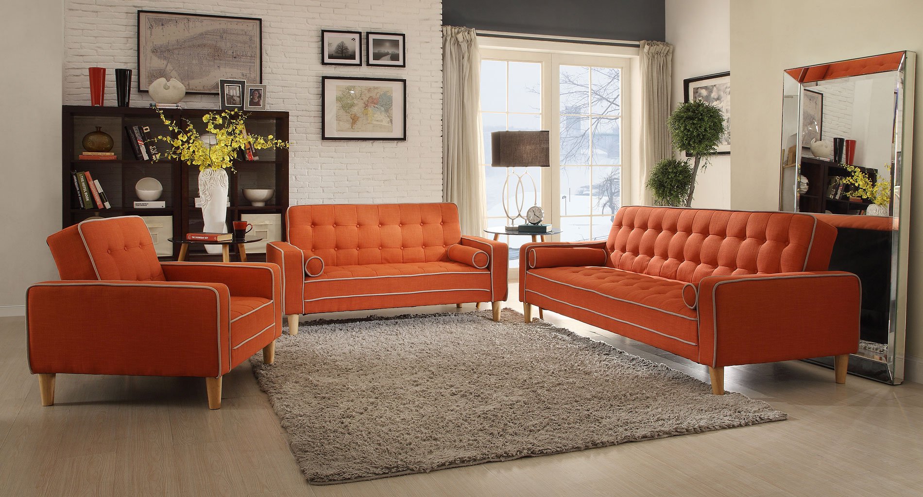 G835 Living Room Set Orange by Glory Furniture 