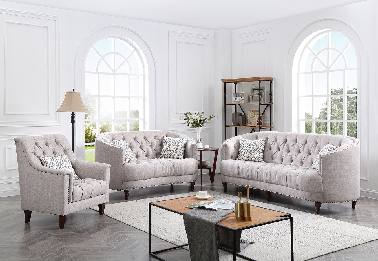 Charleston Living Room Set (Light Gray) by Glory Furniture
