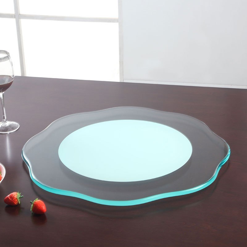 24 Inch Glass Flower Lazy Susan by Chintaly Imports FurniturePick