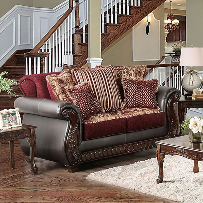 Franklin Loveseat Burgundy Living Room Furniture