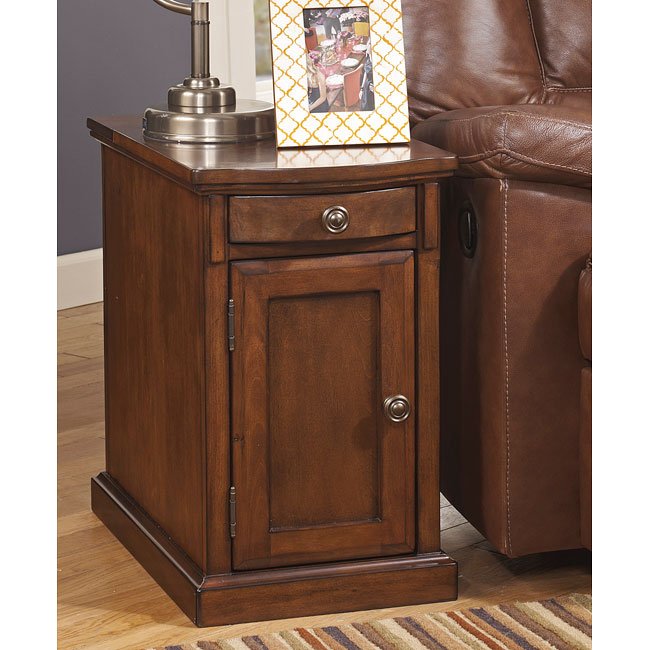 Power Chairside End Table (Medium Brown) Signature Design by Ashley ...