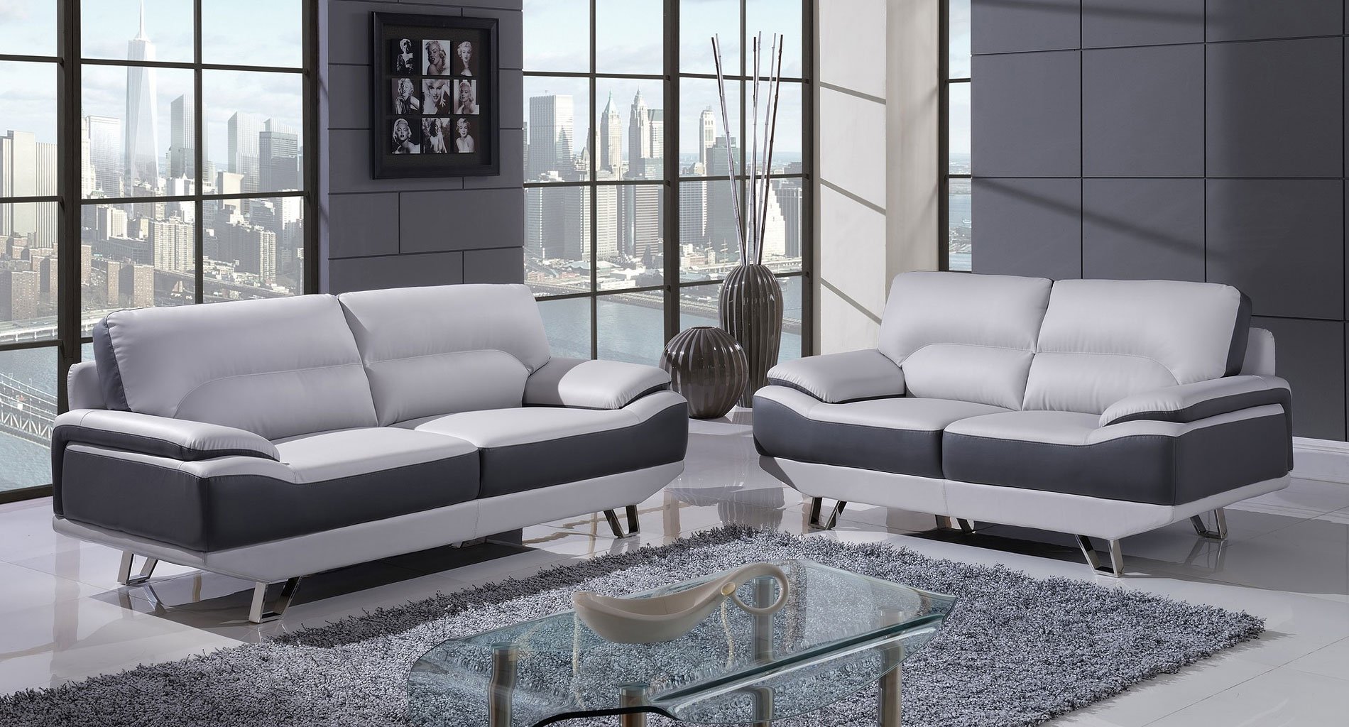 U7330 Living Room Set (Nat Light Grey and Dark Grey) - Living Room Sets ...
