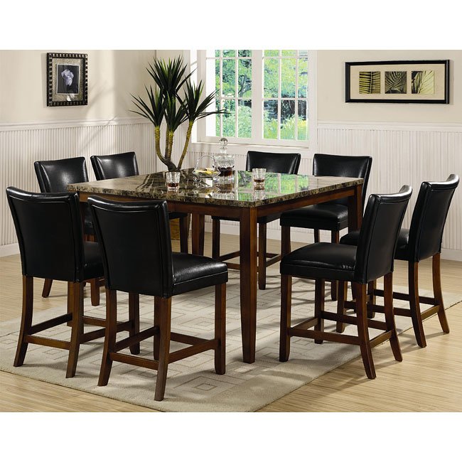 Telegraph Counter Height Dining Set With Faux Marble Top Coaster Telegraph Counter Height Dining Set With Faux Marble Top
