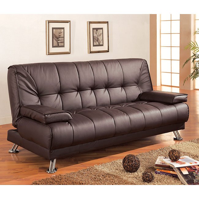 Brown Faux Leather Sofa Bed Coaster Furniture Furniturepick Brown Faux Leather Sofa Bed