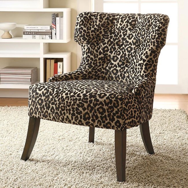 Leopard Print Accent Chair Coaster Furniture FurniturePick