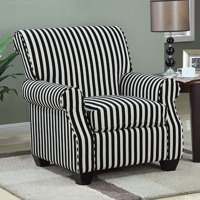 Black and White Stripe Accent Chair Coaster Furniture