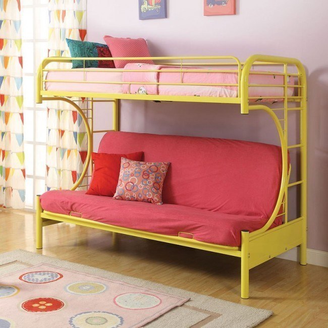 Eclipse Twin Over Full Futon Bunk Bed Yellow Kids And Youth Eclipse Twin Over Full Futon Bunk Bed Yellow