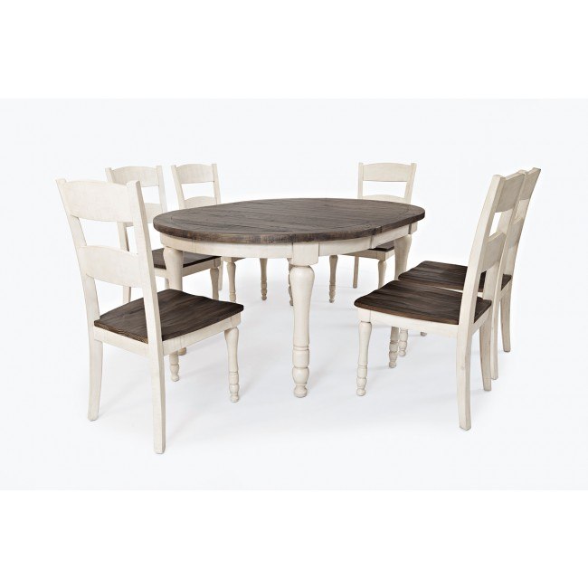 Madison County Round To Oval Dining Room Set Vintage White By Madison County Round To Oval Dining