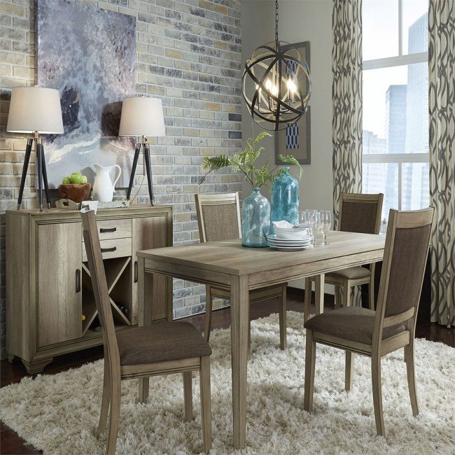 Sun Valley 60 Inch Rectangular Dining Set W Upholstered Chairs By