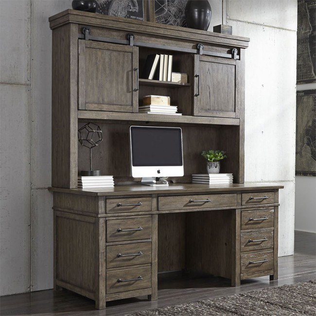 Sonoma Road Desk Credenza W Hutch By Liberty Furniture