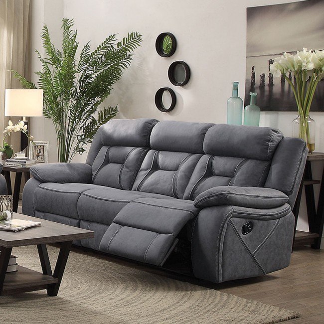 Houston Reclining Sofa (Stone) by Coaster Furniture | FurniturePick