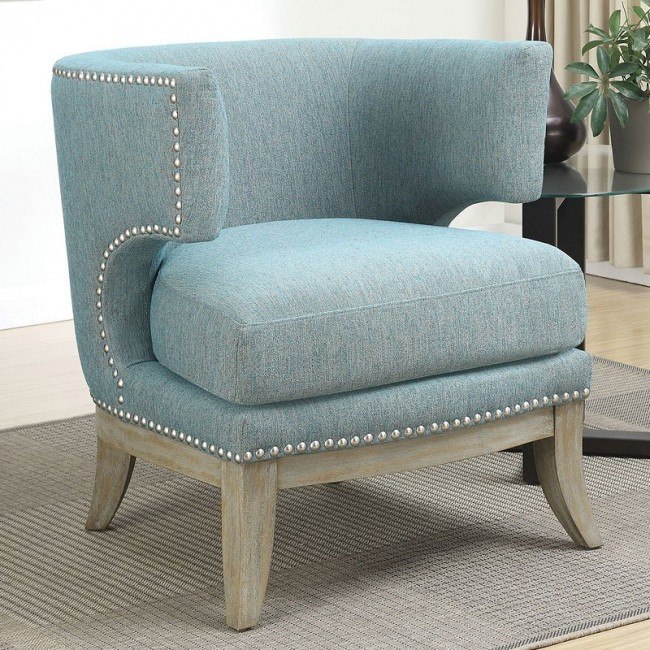 Barrel Back Design Accent Chair (Blue) by Coaster