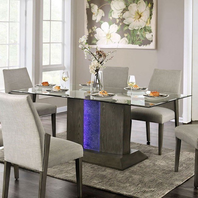 Turton Dining Table w/ Embedded LED Lights by Furniture of America