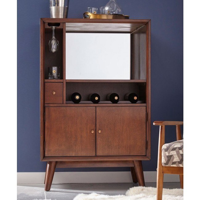 Draper Mid Century Modern Mirrored Wine Cabinet By Pulaski