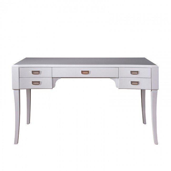 Contemporary High Gloss White Accent Desk By Pulaski Furniture