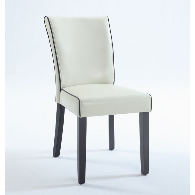 Michelle Bonded Leather Parsons Chair Cream Set Of 2 By Michelle Bonded Leather Parsons Chair