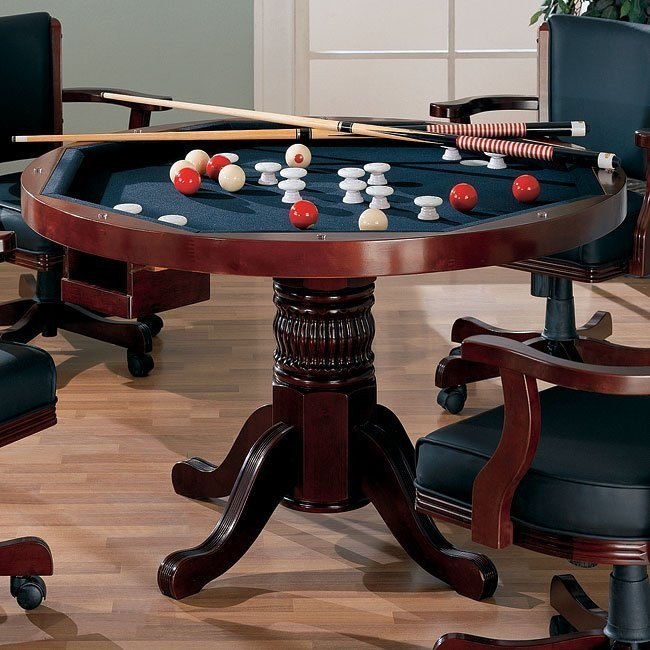 Mitchell Poker/ Bumper Pool Game Table (Cherry) Coaster ...