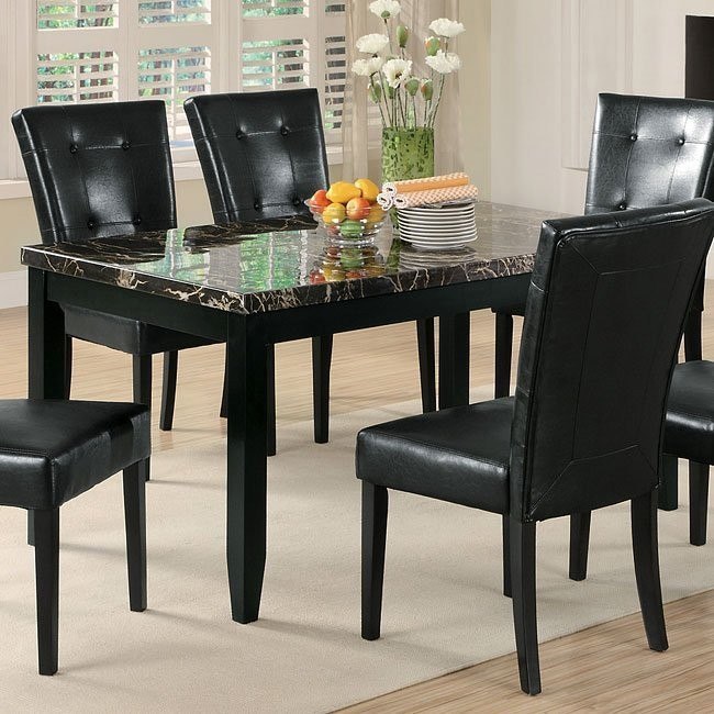 Anisa Dining Table w/ Black Faux Marble Top Coaster ... (650 x 650 Pixel)